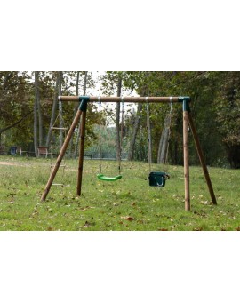 Double round wood swing Masgames KILA L Deluxe + baby seat