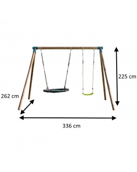 Doble round wood swing Masgames DOBLE PLUS XL