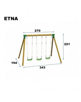 Triple round wood swing Masgames ETNA XL + baby seat