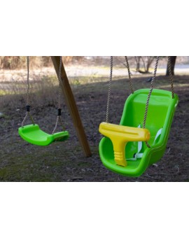 Double square wooden swing Masgames KARAI JUNIOR XL + baby seat