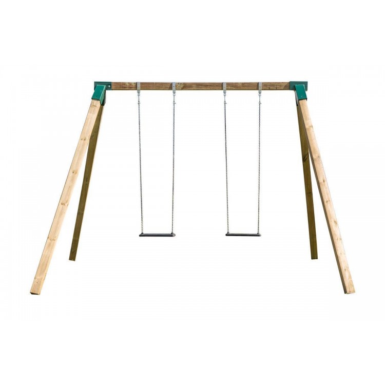 Double square wood swing Masgames KARAI DELUXE Adults (rubber and chains)