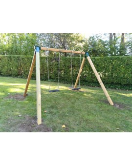 Double square wood swing Masgames KARAI DELUXE Adults (rubber and chains)