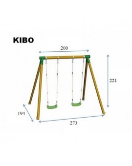 Doble round wood swing Masgames KIBO XL