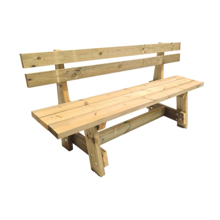 Wooden bench with backrest MASGAMES VIC