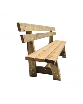 Wooden bench with backrest MASGAMES VIC