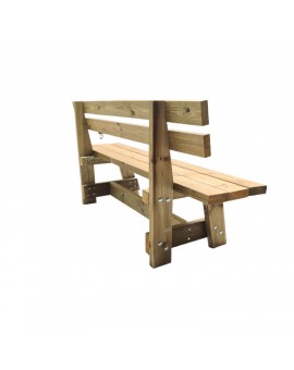 Wooden bench with backrest MASGAMES VIC