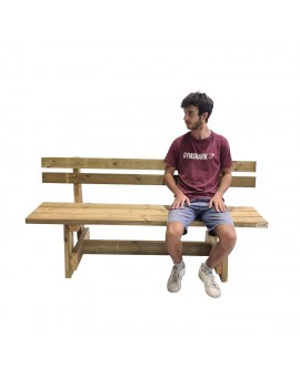 Wooden bench with backrest MASGAMES VIC