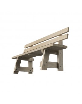 Wooden bench with backrest MASGAMES VIC