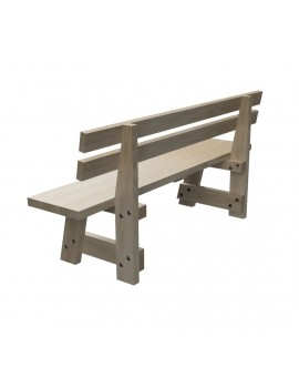 Wooden bench with backrest MASGAMES VIC