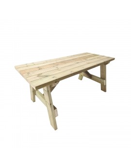 ZURICH wooden table with benches with VIC backrest