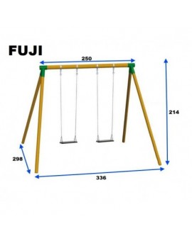 Single round wood swing Masgames FUJI Adults (rubber and ropes)