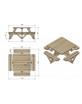 MASGAMES PERSIC children's picnic table