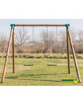 Single round wood swing Masgames FUJI Adults (rubber and chains)