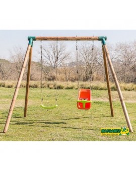 MASGAMES KIBO XL double round wooden swing + baby seat