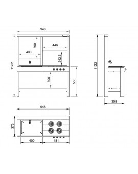 Wooden children's outdoor kitchen Masgames SPICY