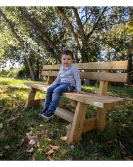 Wooden bench with backrest MASGAMES VIC