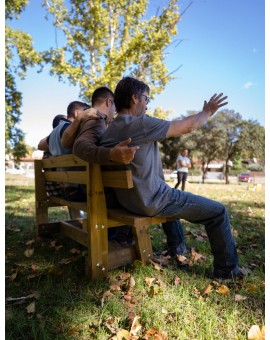 Wooden bench with backrest MASGAMES VIC