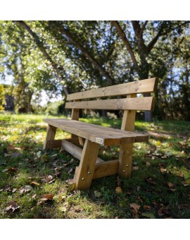 Wooden bench with backrest MASGAMES VIC