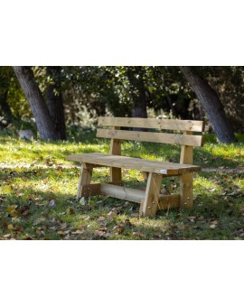 Wooden bench with backrest MASGAMES VIC