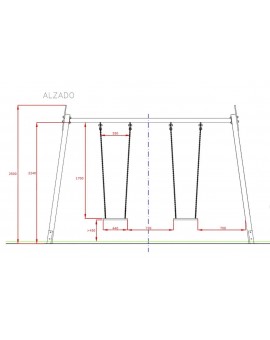 Double wood swing Masgames DRACO (flat seats)