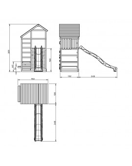 Masgames TEIDE XL playground with monkey ladder