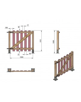 Gate for wooden fence Masgames MERLET 100