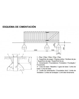 Wooden post for fences MASGAMES - Size 68x68 mm.