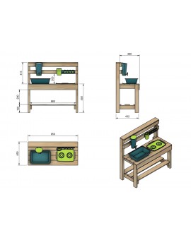 Wooden children's outdoor kitchen Masgames CANDY