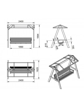 MASGAMES ELNA XL garden swing with canvas roof