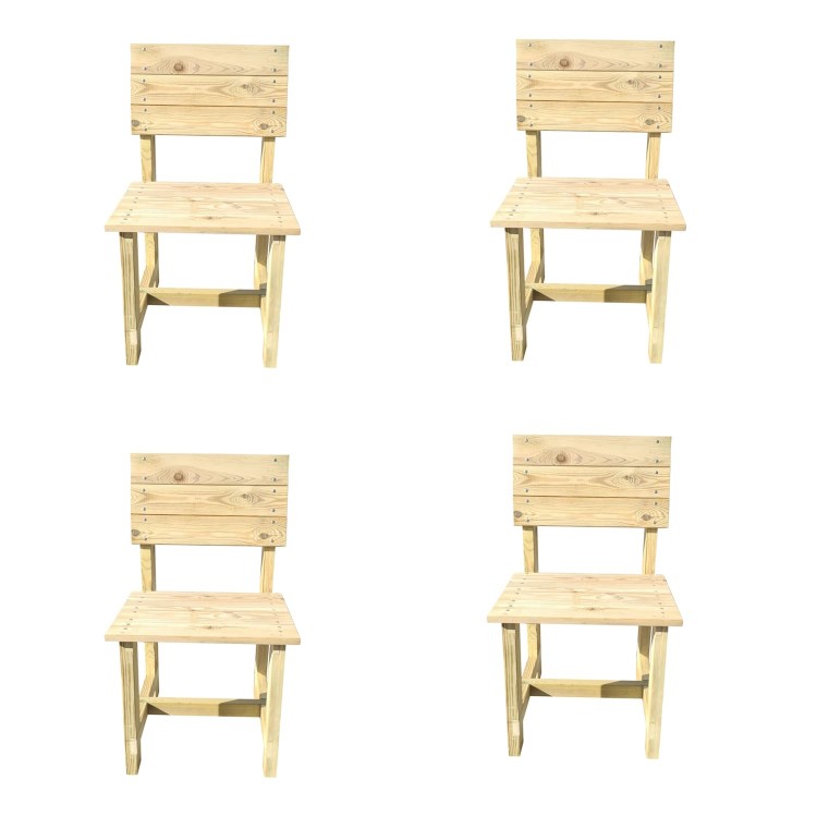 Set of 4 MASGAMES BATEA outdoor wooden chairs