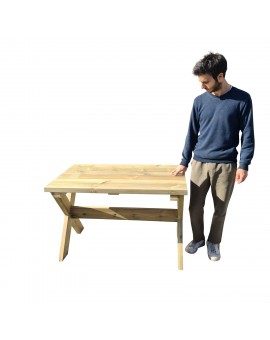 Wooden outdoor table MASGAMES XERTA 120 cm