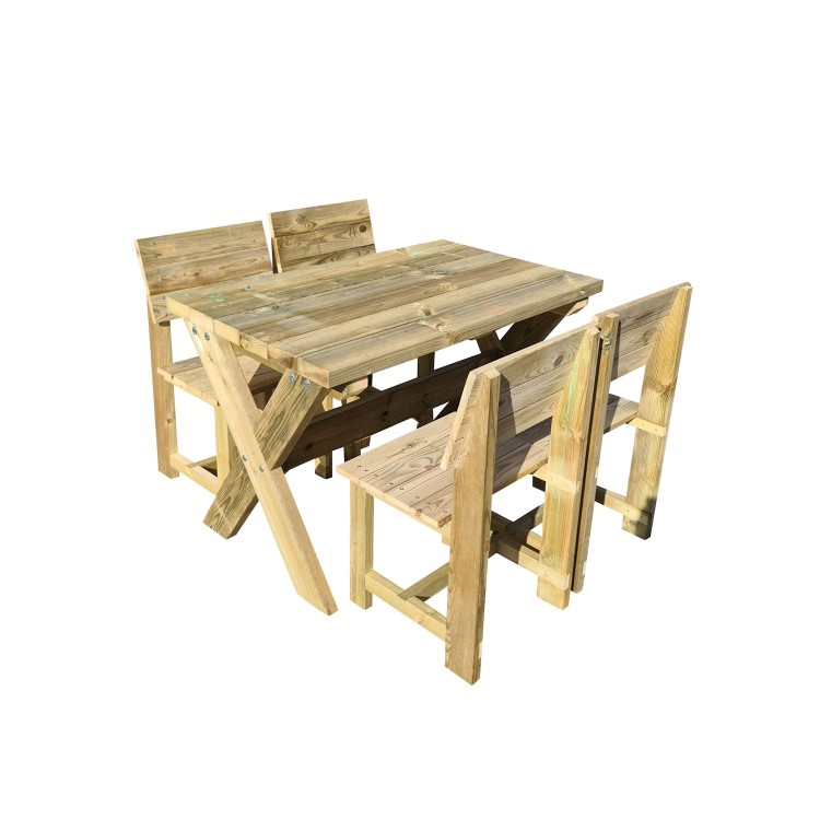 MASGAMES XERTA 120 WOODEN TABLE WITH MASGAMES BATEA CHAIRS