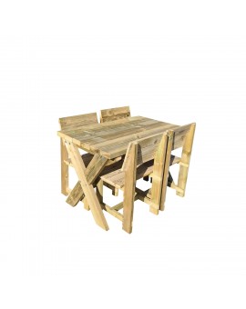 MASGAMES XERTA 120 WOODEN TABLE WITH MASGAMES BATEA CHAIRS