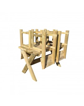 MASGAMES XERTA 120 WOODEN TABLE WITH MASGAMES BATEA CHAIRS