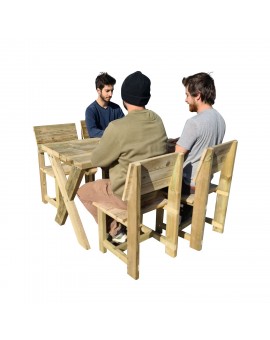 MASGAMES XERTA 120 WOODEN TABLE WITH MASGAMES BATEA CHAIRS