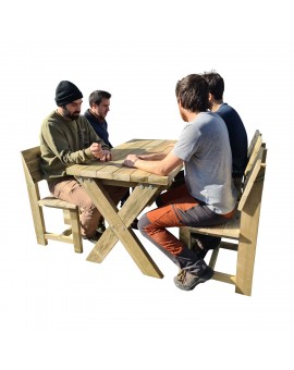 MASGAMES XERTA 120 WOODEN TABLE WITH MASGAMES BATEA CHAIRS