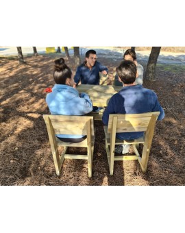 MASGAMES XERTA 120 WOODEN TABLE WITH MASGAMES BATEA CHAIRS