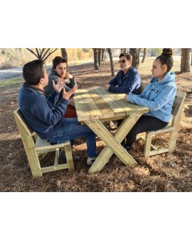 MASGAMES XERTA 120 WOODEN TABLE WITH MASGAMES BATEA CHAIRS