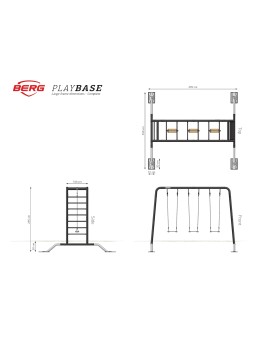 BERG Playbase Large TL (climbing wall + UFO seat + rings)