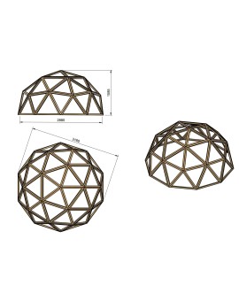 Wooden geodesic dome MASGAMES XL