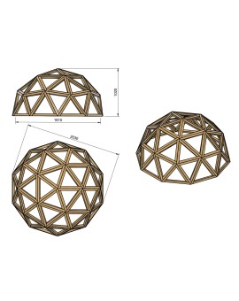 Wooden geodesic dome MASGAMES L