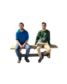 MASGAMES CALELLA outdoor wooden bench.