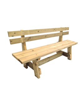 MASGAMES CALELLA outdoor wooden table with benches with MASGAMES VIC backrest