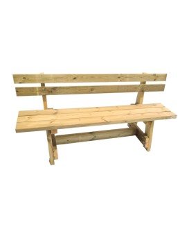 MASGAMES CALELLA outdoor wooden table with benches with MASGAMES VIC backrest