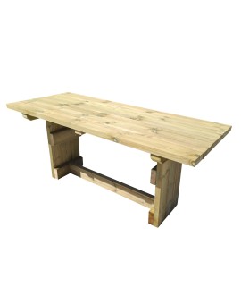 MASGAMES CALELLA outdoor wooden table with benches with MASGAMES VIC backrest