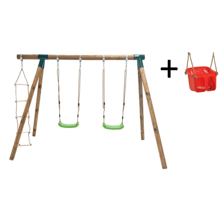 Double round wood swing Masgames KILA L Deluxe + baby seat