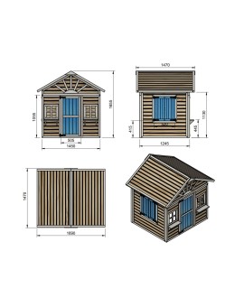 Wooden children's house with panels Masgames VISBY