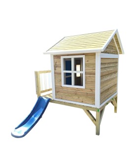 Wooden children's house with Masgames VISBY panels raised 60 cm