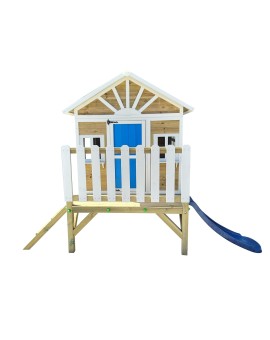 Wooden children's house with Masgames VISBY panels raised 60 cm