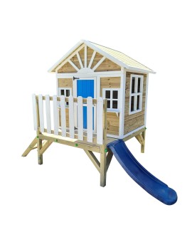 Wooden children's house with Masgames VISBY panels raised 60 cm